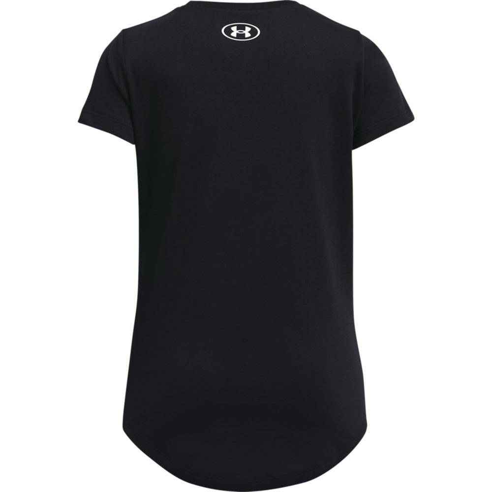 Under Armour Live Sportstyle Letter Logo Print Crew Neck Short Sleeve T-Shirt Kids Tops Black 1361182-001