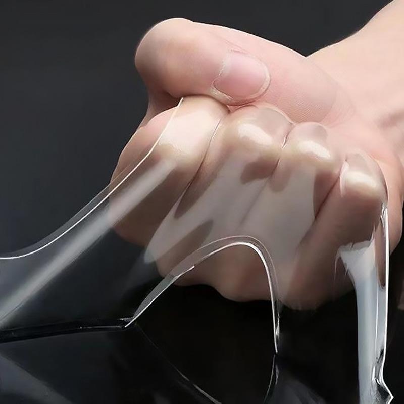 Double-Sided Adhesive Tape Extra Strong Sticky Removable Traceless Reusable Washable Nano Transparent Tapes for Home Carpet Wall