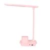 LED Desk Lamp 3 Colors Stepless Dimming Touch Control Eye Protection LED Reading Light with USB Output Pink