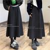 Elegant Minimalist High-Waisted Wool Umbrella Skirt - Flattering Warm Winter Midi, Available In Two Lengths