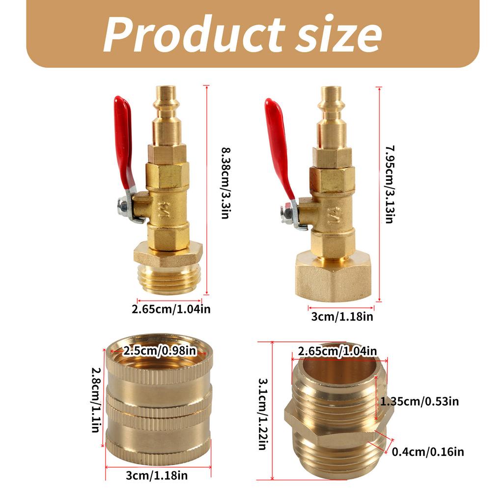 Standard Winterize Ausbläser Adapter Winterisierungs Werkzeug Mit 1/4" Schnellkupplungsstecker Und 3/4" Gartenschlauchgewinde