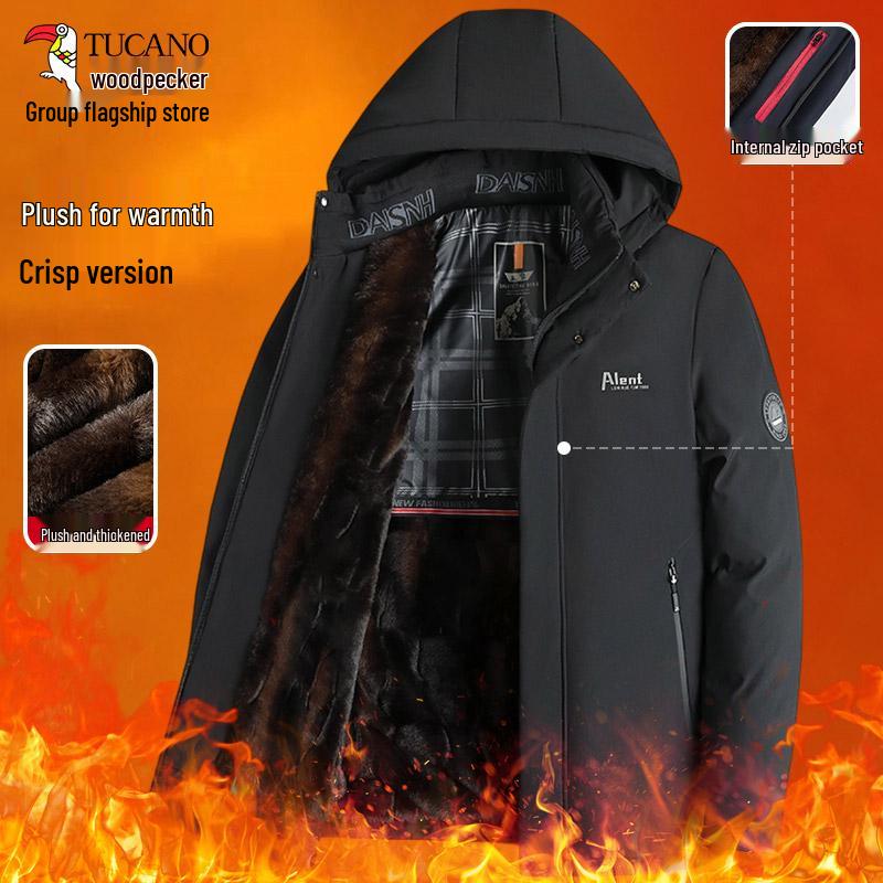 Men's Winter Cotton Padded Jacket for Middle-aged & Elderly - Warm Grandpa Coat
