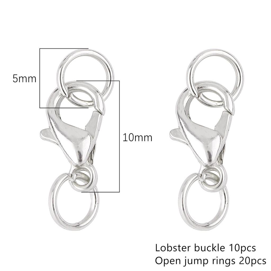 10Pcs DIY Jewelry Alloy Lobster Buckle, High-Quality Keychain Buckle, Handmade Accessory Single Circle Connection Buckle