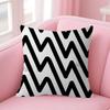 Black White Striped Geometric Rectangle Cushion Cover Polyester Sofa Cushions Decorative Throw Pillows  Decoration Pillowcover