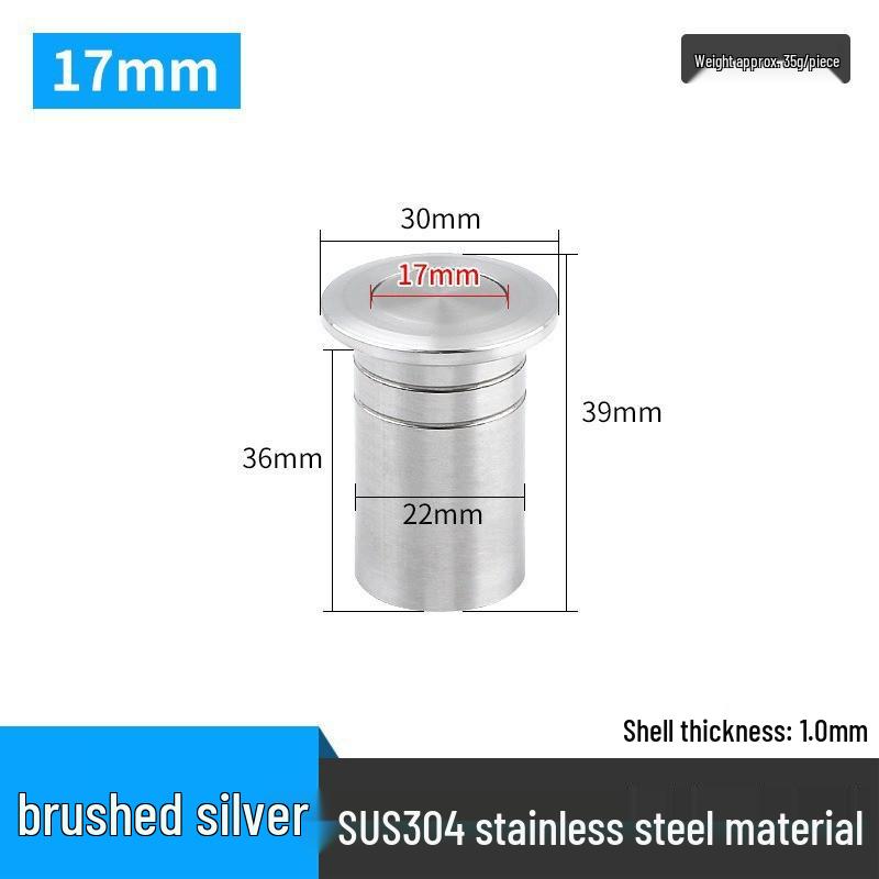 304 Stainless Steel Dustproof Door Bolt Plug with Concealed Top/Bottom and Anti-Sand Cap