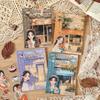 Cute Girl PET Sticker Book - 20pcs Cartoon Character Die-Cut Decals for Journal & Scrapbooking