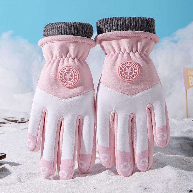 Kinder Wasserdichte Rutschfeste Winterhandschuhe, Fleecegefüttert für Radfahren bei kaltem Wetter und Schneespiel