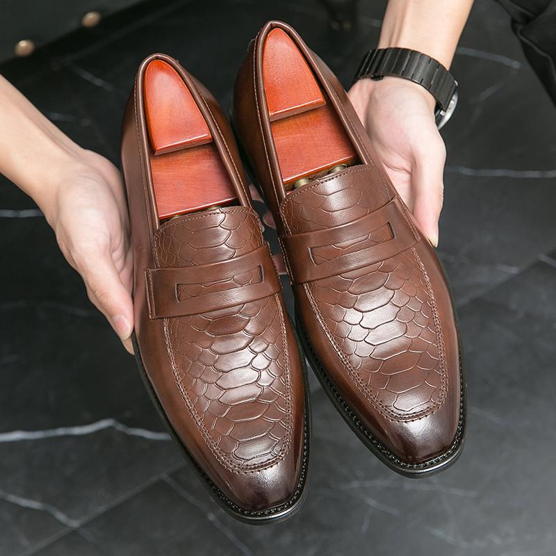 Fashion Formal Business Loafers for Men Slip-On Casual Dress Shoes Fashion Driving Moccasins Gentlmen Ripe-young Luxury Free Shipping