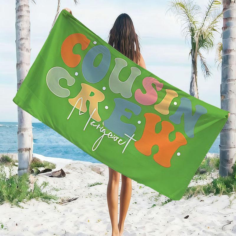 

Beach Towel Text Polyester Quick Dry Bath Towels Sand Free Pool Towel for Family Trip Summer Seaside Vacation W40*H60(CM)