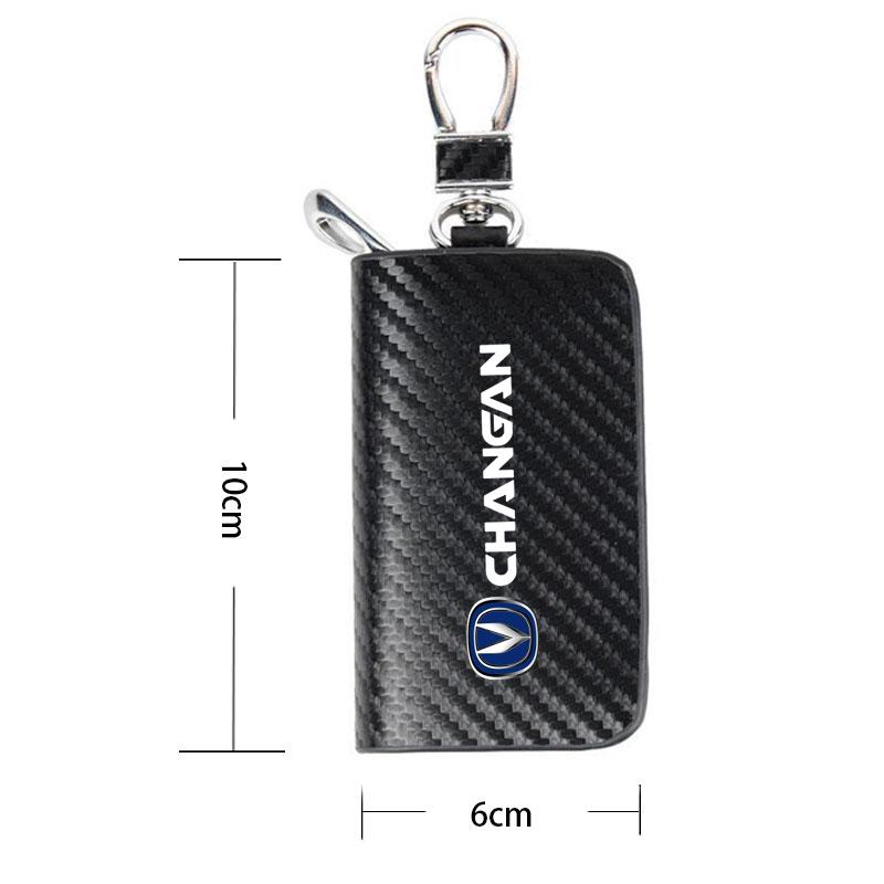 

Carbon Fiber Car Key Chain Holder Case Cover Bag For changan cs35 cs15 cx70 cs55 cs95 cs75 cs75fl plus