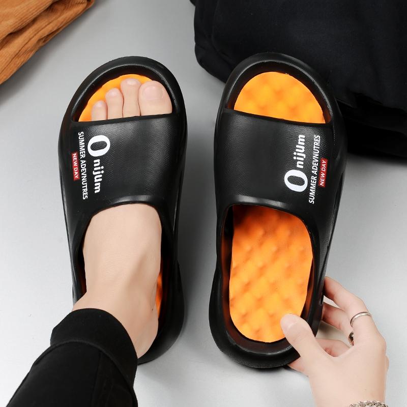 Fahion Men's Massage Slippers Indoor Outdoor Sandals Beach Casual Shoes Comfortable Slides Men's Home Slippers Big Size 46 47