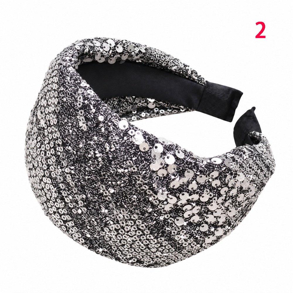 Sequin Braided Wide Thickened Headband Tweed Knitted Makeup Headband for Girls Ladies