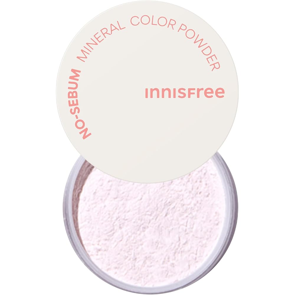 Innisfree No Sebum Mineral Color Powder Peach 5g Oil Control Loose Powder for Oily Skin Makeup Setting