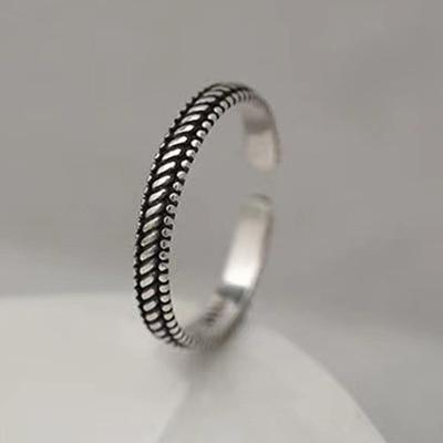925 Sterling Silver Weave Small Open Rings For Women Engagement Wedding Luxury Jewelry Girl Accessories Wholesale Jewellery