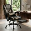 Office Chair, Ergonomic with Massage Function Desk Chair with Footrest, High Backrest, Lumbar Support, Black