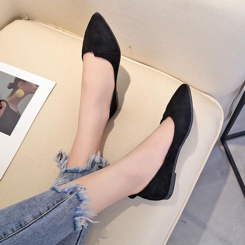 Single Shoe Women's Versatile Shoes Women's Shallow Mouth Pointed Flat Shoes