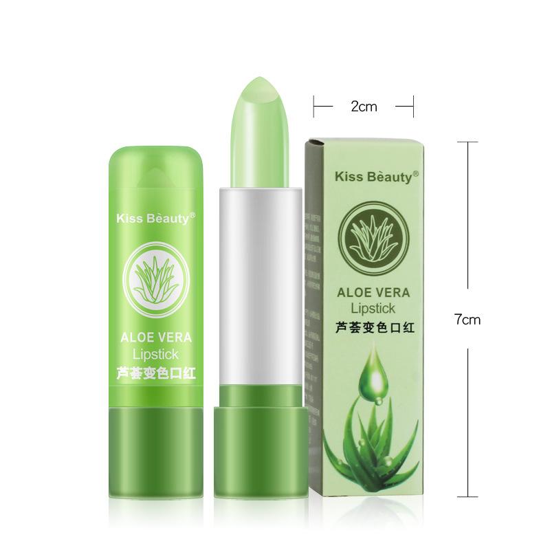 Aloe Vera Ruj Renk Değiştiren Dudak Balsamı Onarıcı Nemlendirici Su Geçirmez Kurutma Önleyici Sıcaklık Değiştiren Ruj