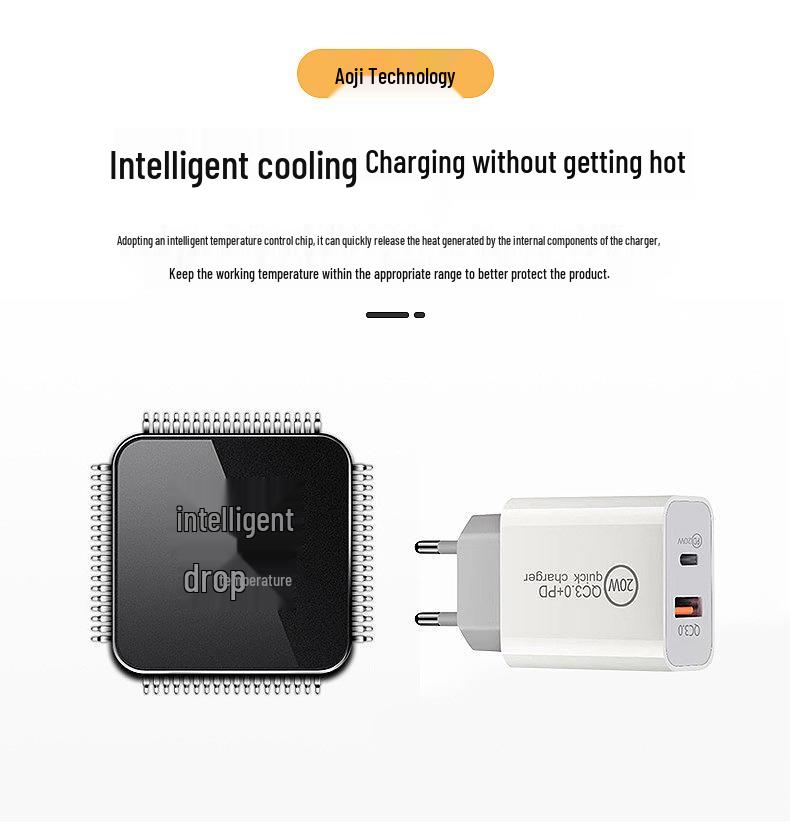 PD20W Fast Charger: Dual Port A+C QC3.0 Set for Apple 12, EU/US Plug Compatible