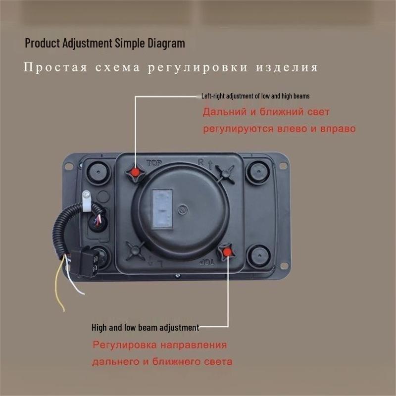 KAMAZ Ultra-Bright LED Headlight Assembly: 4 Low Beams & 6 High Beams