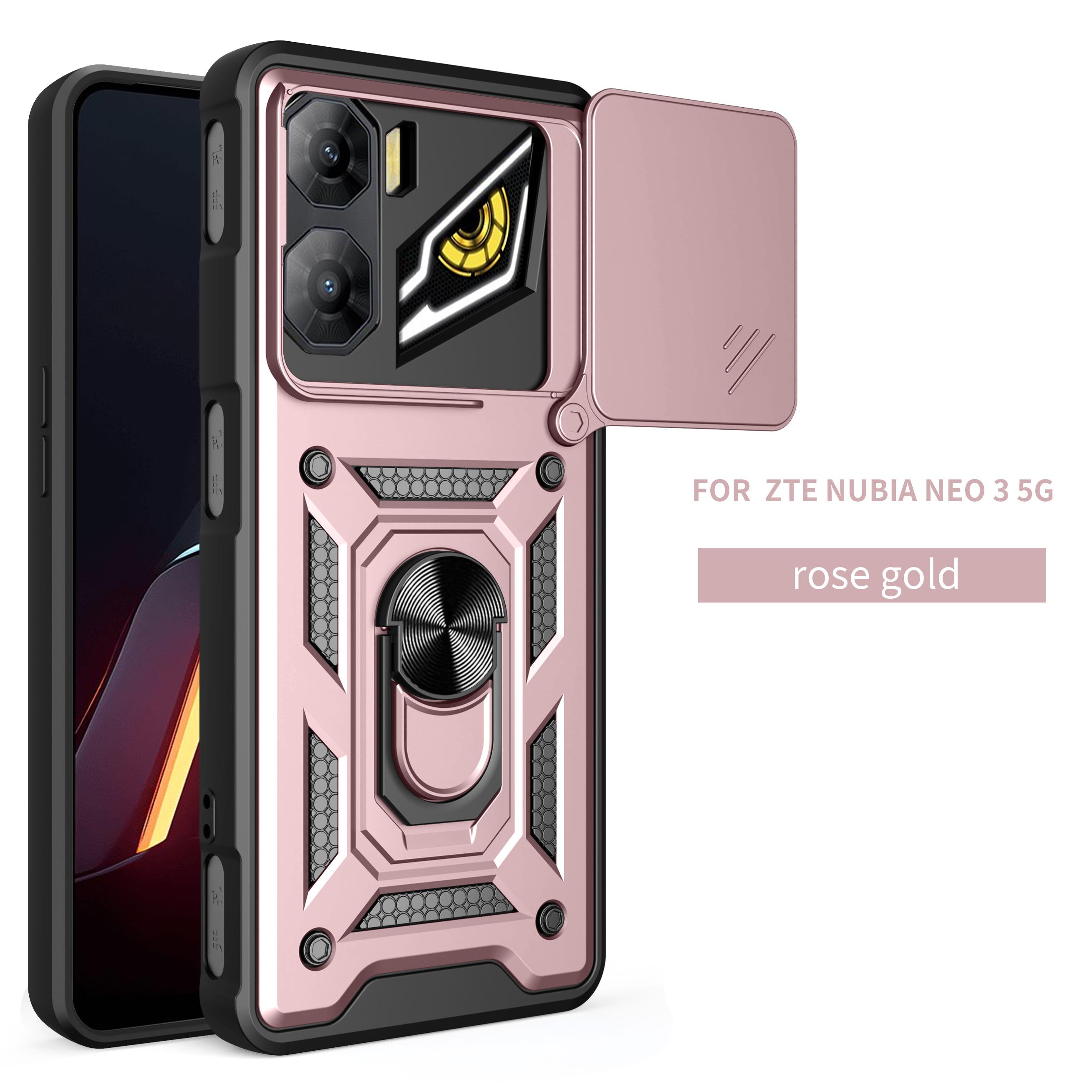 

Чехол для ZTE nubia Neo 3 Чехол-крышка для ZTE nubia Neo3 Держатель с магнитным кольцом для nubia Neo3 Бронированный чехол для телефона Защита камеры со сдвижной крышкой Задняя крышка ZTE nubia Neo 3