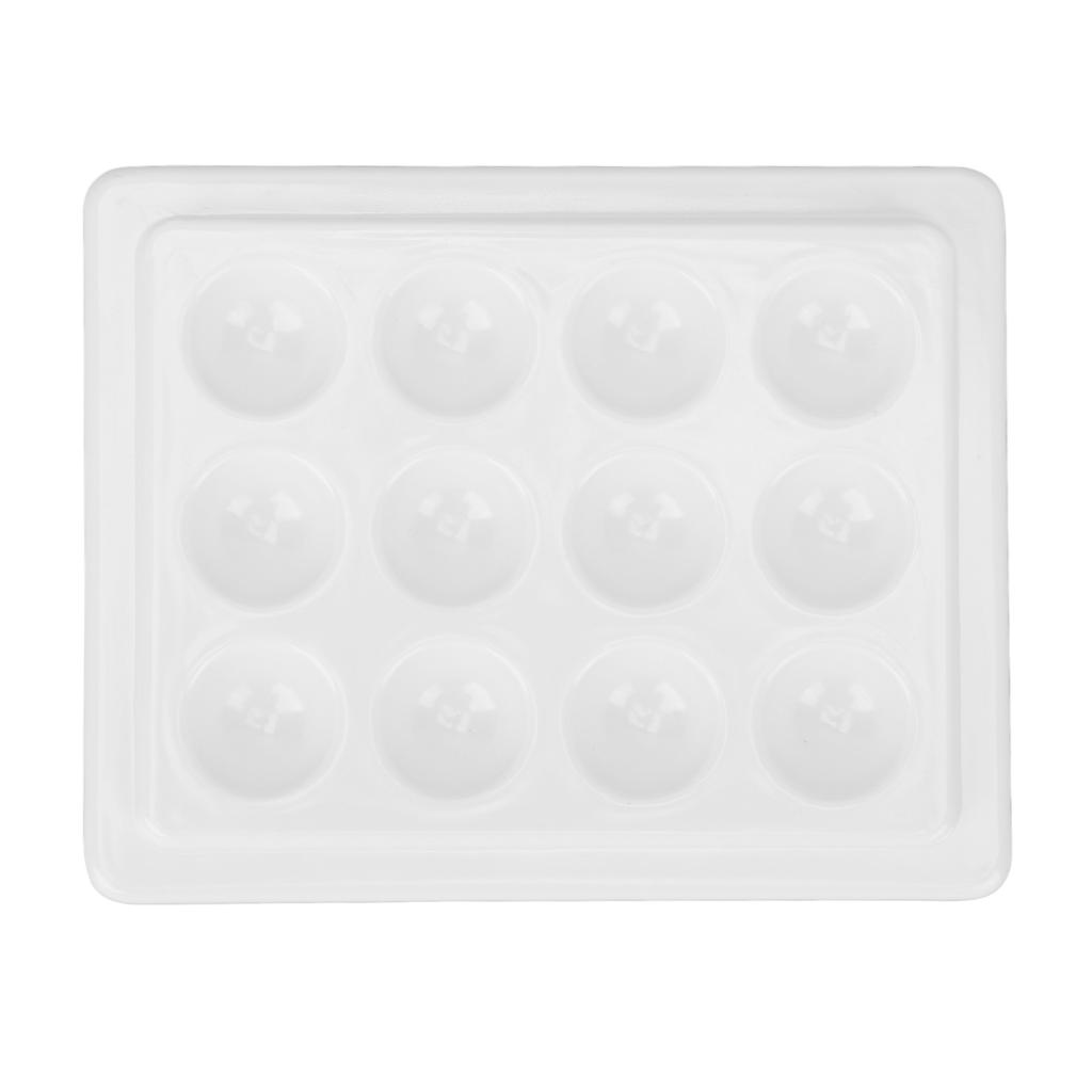 12 Wells Porcelain Paint Palette Dustproof White Watercolor Paint Palette for Nail Art Painting
