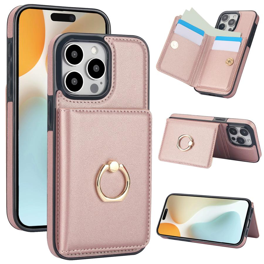 Wallet Card Slot RFID Blocking Kickstand Magnetic 360° Flip Leather Case For iPhone 17 Pro Max Air 16e 15 Plus 14 13 12 11 XR 8