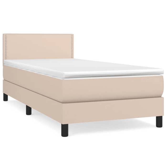 3141034 vidaXL Divan Bed with Mattress Cappuccino 80x200 Cm