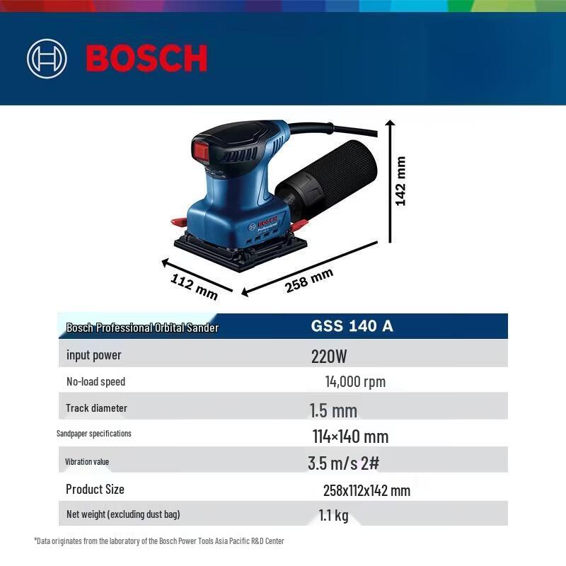 Bosch GSS 140 A Professional Orbital Sander CN plug (adapter included)