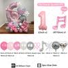 57pcs Slivery Heart Disco Balloon Silver Number Birthday Balloon Set Pink Music Note Children Adult Festive Party Decorations