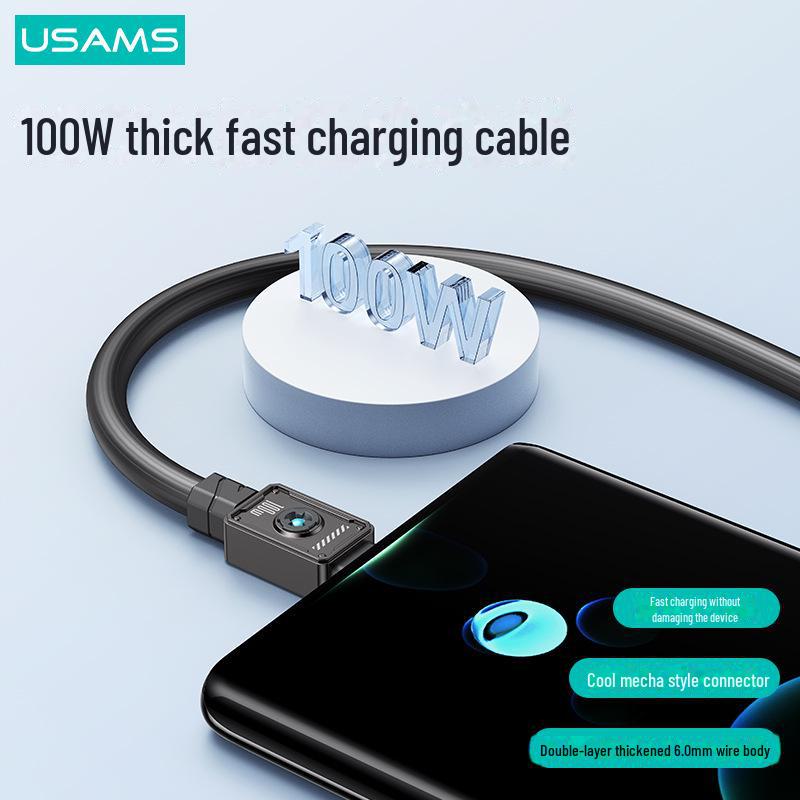 USAMS PD100W Super Fast Charging Type-C Cable for Apple 15 & Huawei