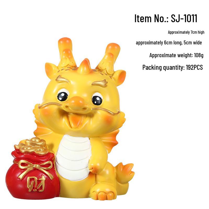 New Year Dragon Shaking Head Figurine - Cute Cartoon Dragon Desktop Decor