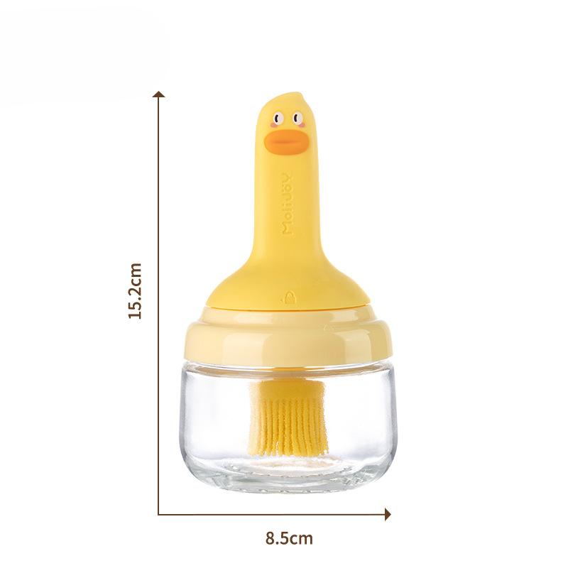 

Oil Brush Bottle Sealing Brush High-temperature Resistant Silicone Oil Brush with Oil BottleBarbecue Oil Pot Brush жёлтый