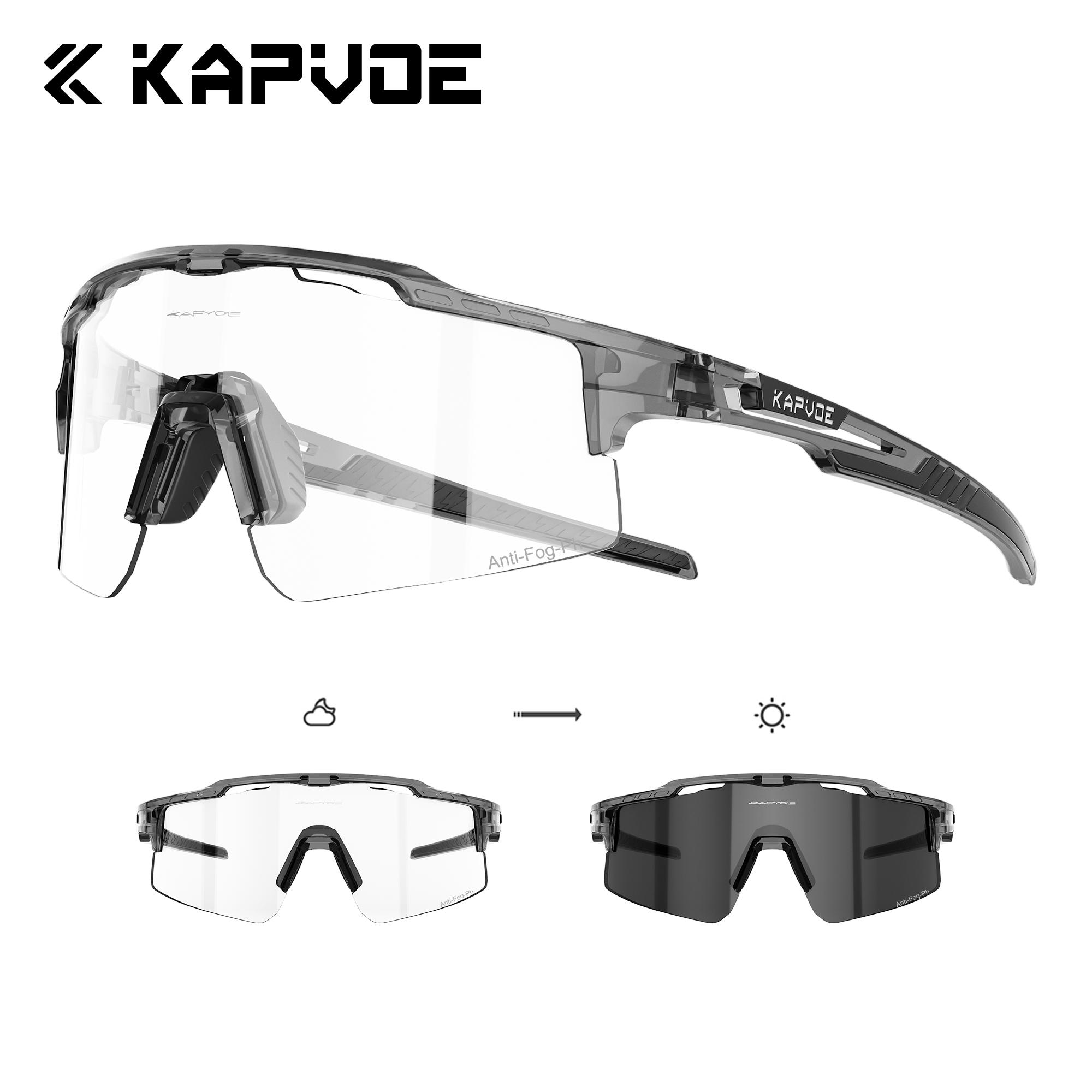 

Kapvoe Anti-Fog Photochromic Sunglasses Cycling Glasses MTB for Men Sport Speed Road Mountain Bike Bicycle Cycl Eyewear Goggle Anti-Fog lens
