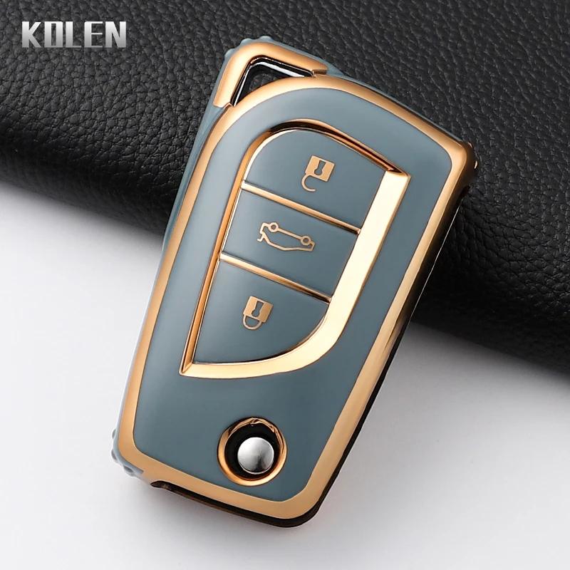 For Toyota Aygo Yaris Highlander Camry Rav4 Corolla Land Cruiser Prado Fashion Tpu Car Key Case Cover Protected Keychain Fob Bag