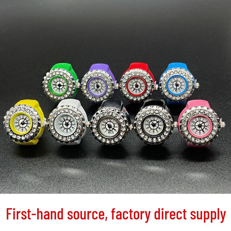 **Diamond Ring Watch**: Stylish Unisex Ring Watch Adorned with Diamonds, a Trendy High-end Accessory for Men and Women.