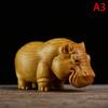 1PC Manual Wood Carving Wooden Product Rhino Hippo Elephant Room Home Decor Car Ornaments Decoration Sculptures & Figurines