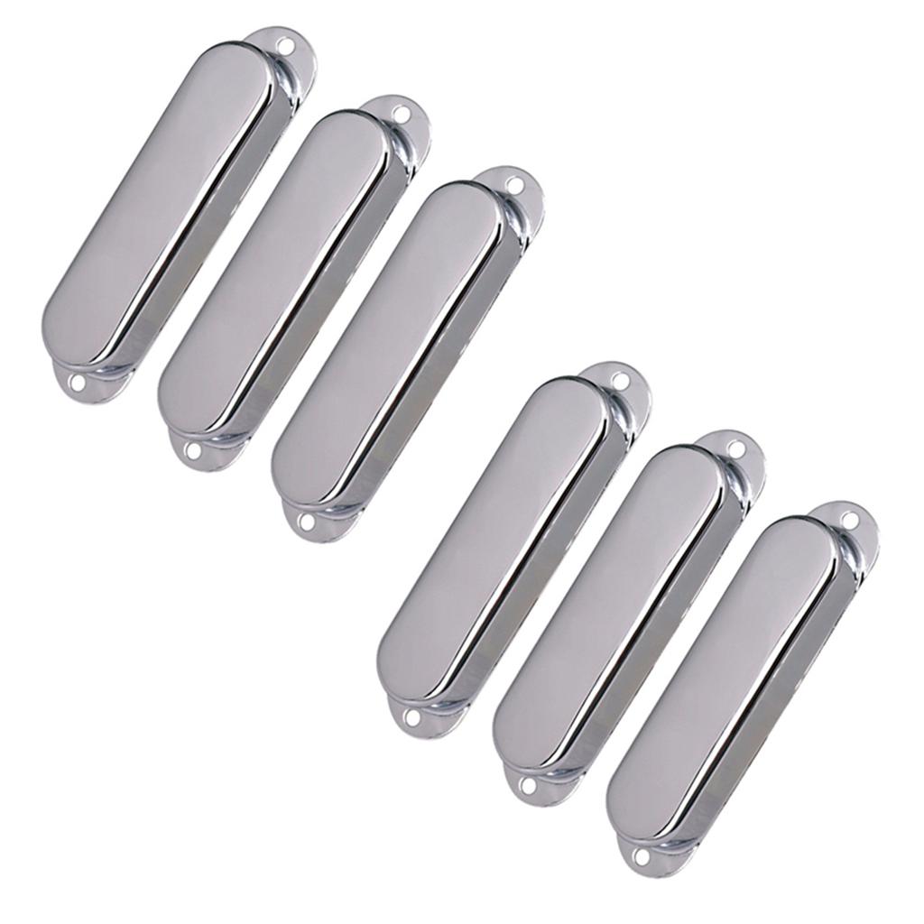 Classy-6Pcs Chrome Metal Sealed ST Strat Guitar Pickup Covers For Stratocaster