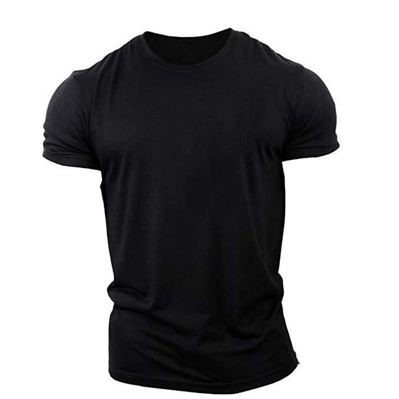 Summer Sports Loose Large Size Cotton Short Sleeve Men'S Training Running Muscle Simple Casual Fitness Short Sleeve T-Shirt