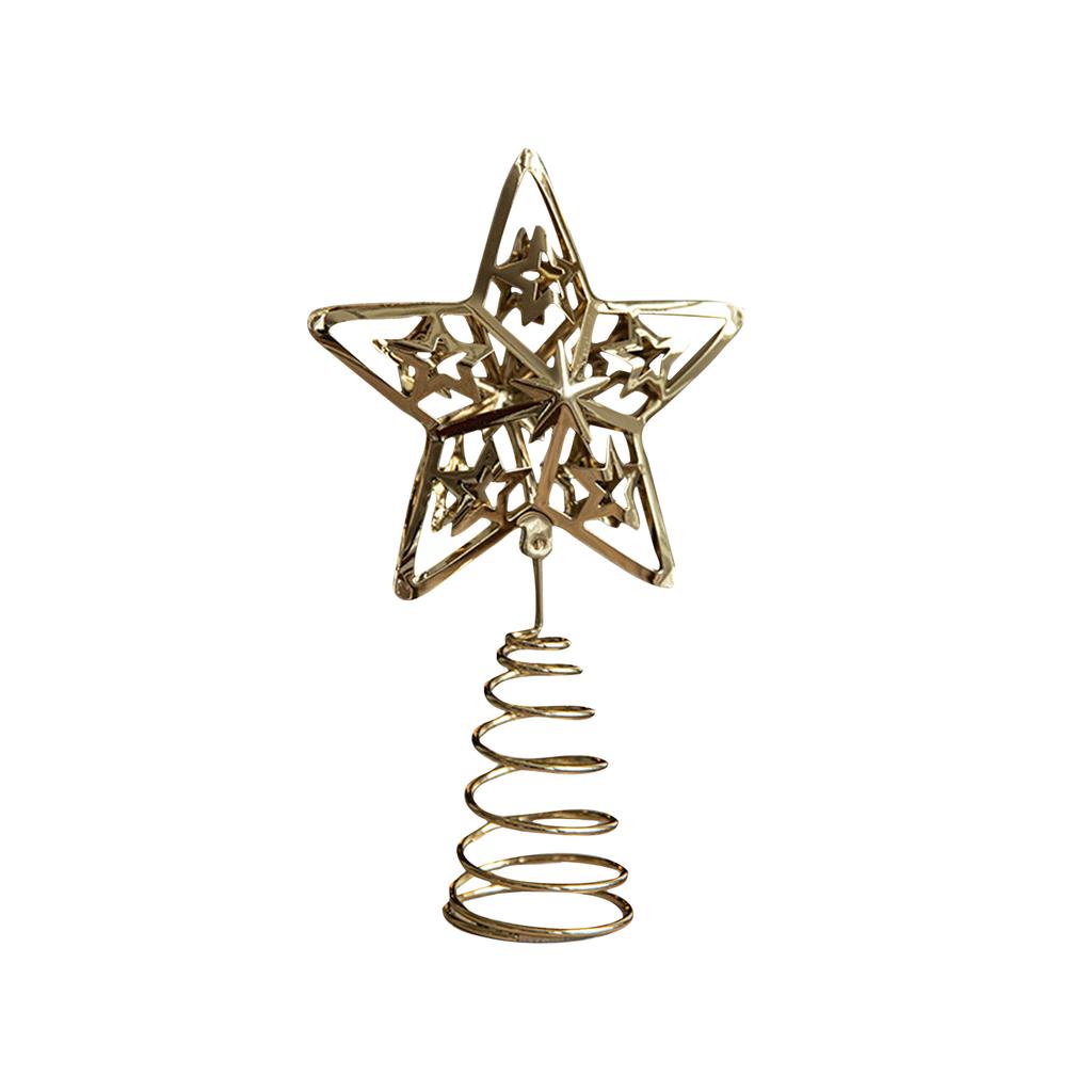 Iron Tree Top Star Christmas Tree Golden Five-pointed Star Decoration Christmas Decoration Ornaments