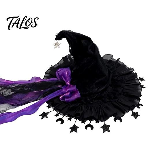Adjustable Witchy Hat Halloween Witch Hat, Gothic Dark Wizard Costume Headpiece for Women, Spooky Velvet Cone All Year Round Fashion Accessory