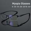 Myopia Glasses Men Women Half Frame Diopter Glasses Nearsighted Metal Prescription Eyeglasses 0 -1.0 -1.5 -2.0 -2.5 To -6.0