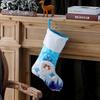 Christmas Socks With Lights, Blue Snowman Glowing Candy Bag Christmas Shu Decorative Gift Socks
