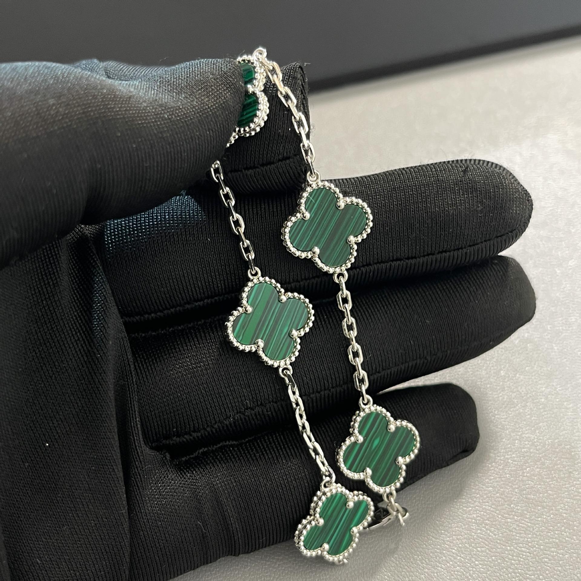 

Высококлассный тонкий браслет-цветок, четырехлистный клевер, пятицветок для женщин, высококачественный браслет из 18-каратного золота в подарок на день рождения девушке V gold high version