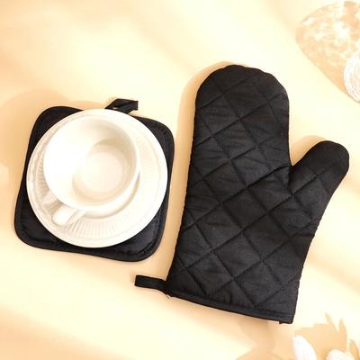 1pc Heat-insulating Gloves Anti-scald Microwave Gloves Solid Color High Temperature Resistant Kitchen Baking Oven Gloves