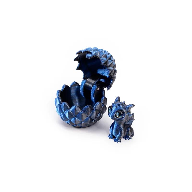 Q Version Creative 3D Printable Hatchable Mini Dragon Egg Set Hatchling Model Halloween Easter Gifts & Desktop Decorations