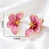 New Women's Earrings, Niche Trendy Floral Drip Design, Metal Stud Earrings, Versatile Earrings