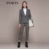 PORTS Women's Plaid Long Sleeve Blazer
