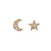 Korean Fashion Jewelry Shining Stars Moon Diamond Earrings, Fashionable Temperament Personality Design Stud Earrings