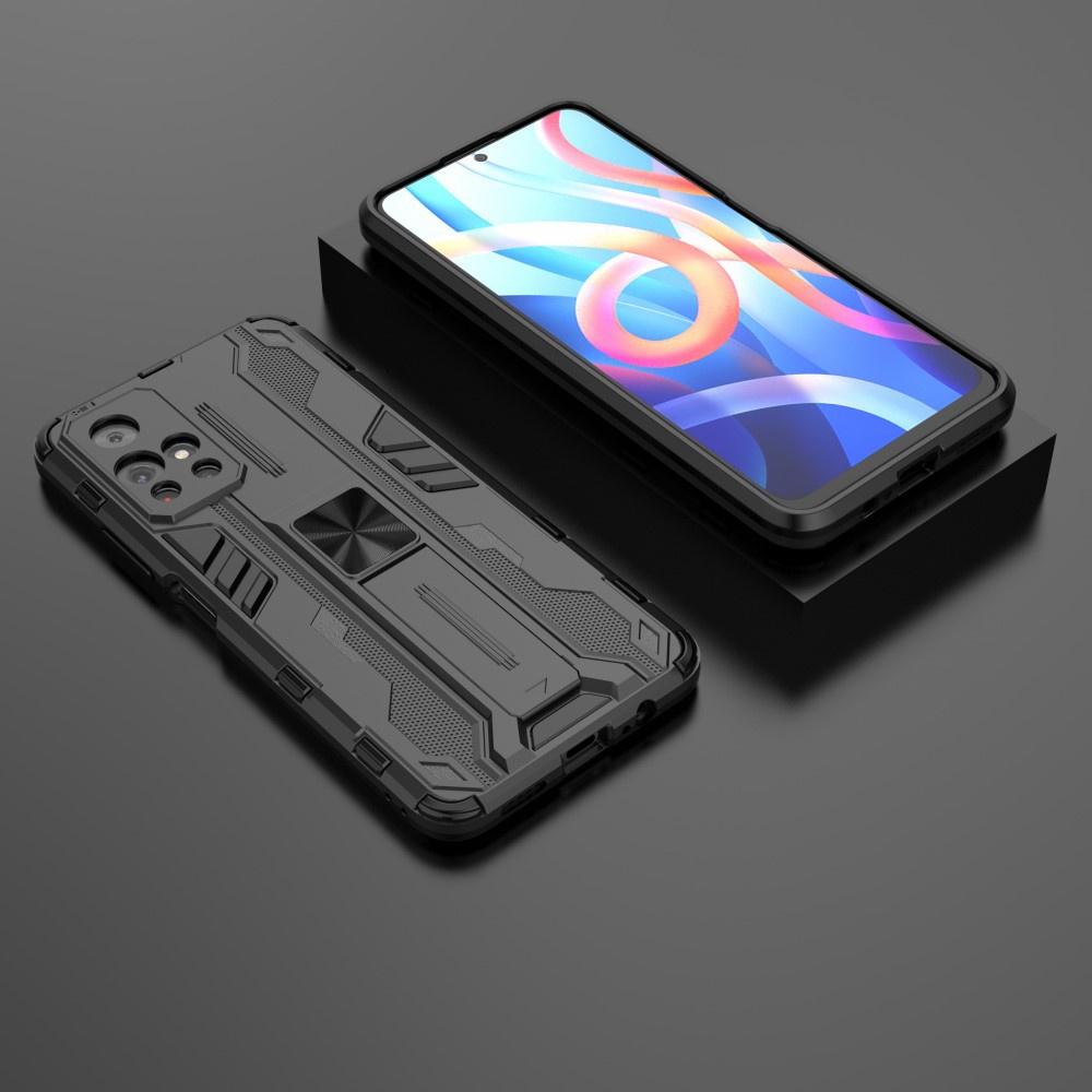 Case for Xiaomi Poco M4 Pro 5G / Redmi Note 11S 5G, Military Kickstand, Black