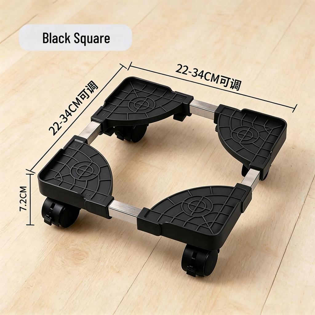Height-Adjustable Computer Case Base with Casters